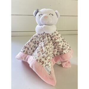 Carter's Pink White Grey Cheetah Leopard Bear Baby Security Blanket Lovey